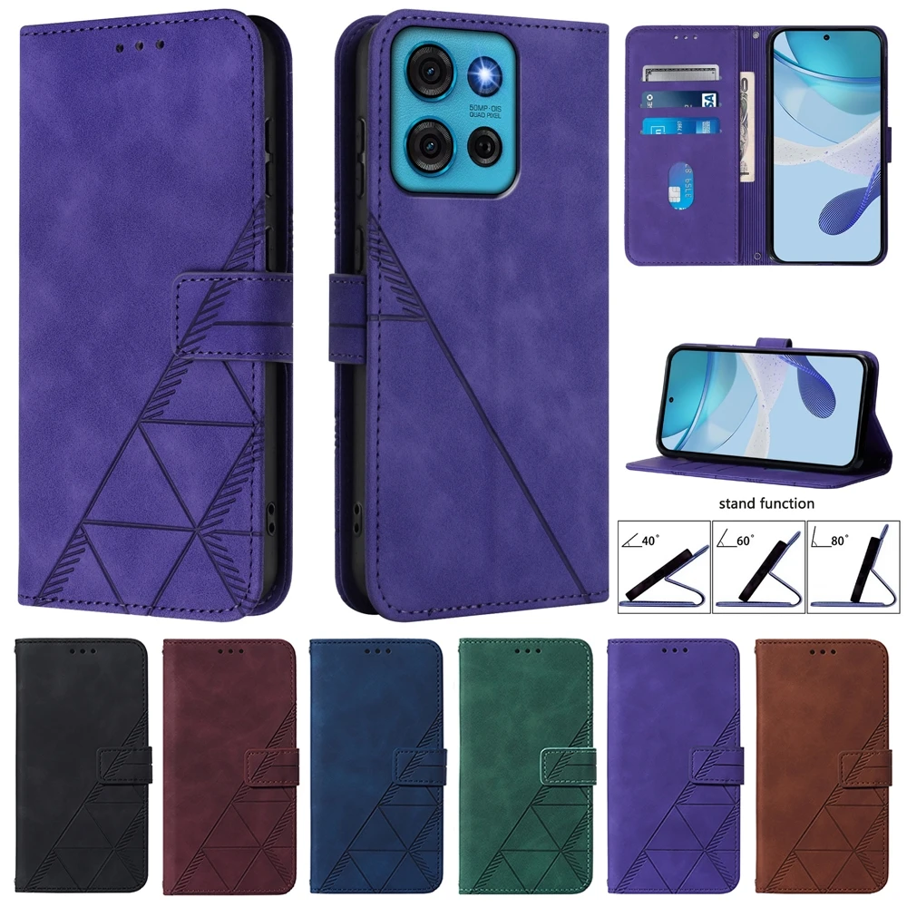 Geometric Leather Wallet Case