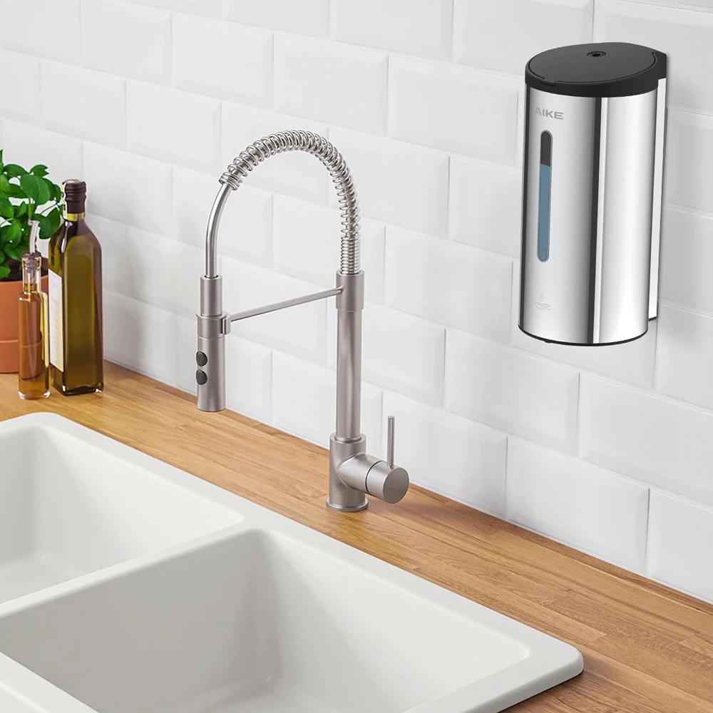 sensor de aço inoxidável, desinfetante para as mãos, banheiro, 800ml