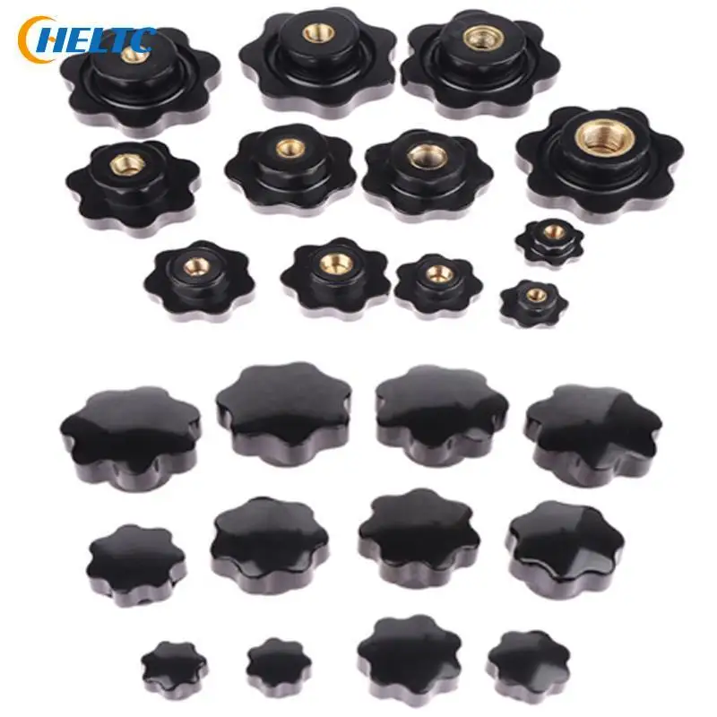 

1*M5 M6 M8 M10 M12 M16 Plum Bakelite Hand Tighten Nuts Handle Thread Star Mechanical Black Thumb Nuts Clamping Knob Manual Nuts