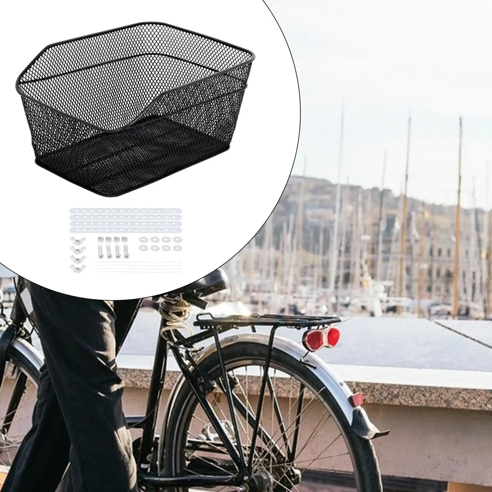 Cestino Posteriore Per Bicicletta In Ferro – Grande Capacità, Impermeabile, Antiruggine – Universale Per Bici E E-Bike – Include Kit Di Montaggio - 2