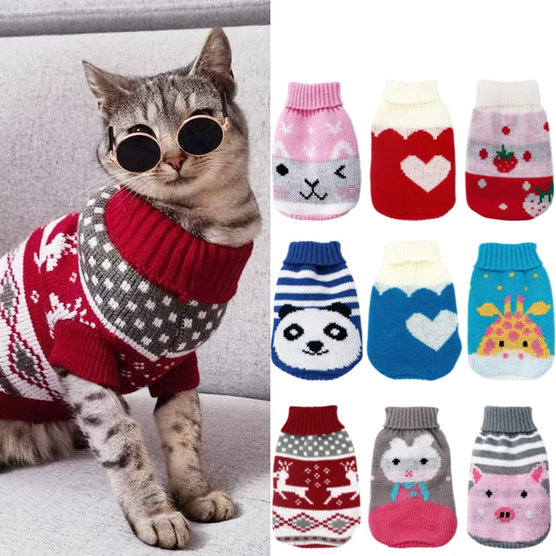 Christmas Cat Sweater Cats Christmas Cat Dog Pullover Sweater