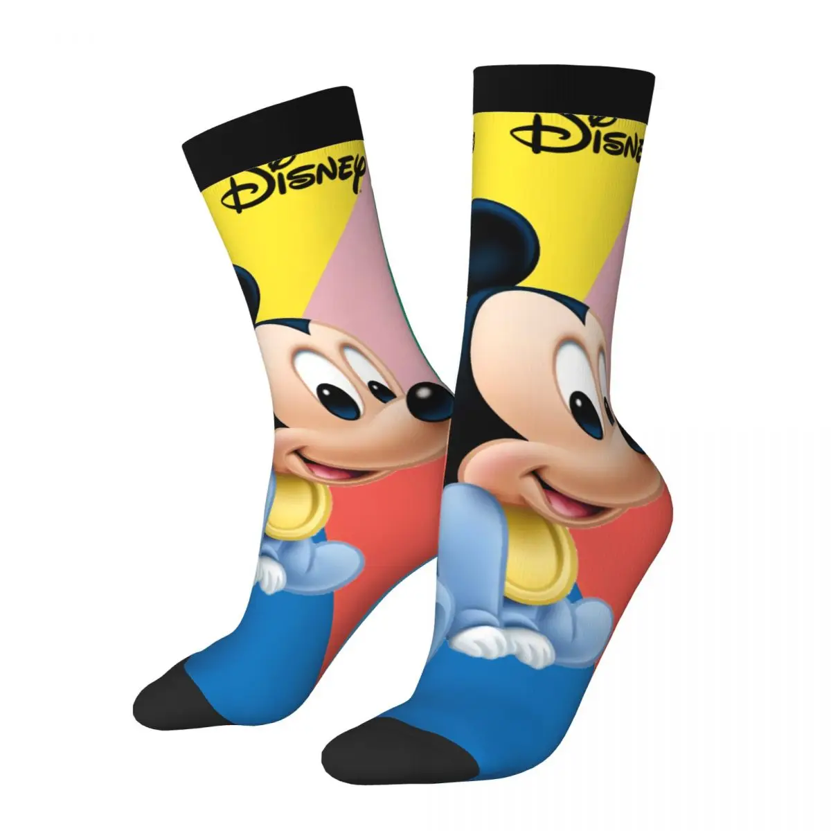 thumbnail image 1 of Calcetines divertidos y alegres para hombre, estilo callejero, estilo Harajuku vintage, Mickey Mouse, novedosos, informales, con estampado de regalo, 1 of 7