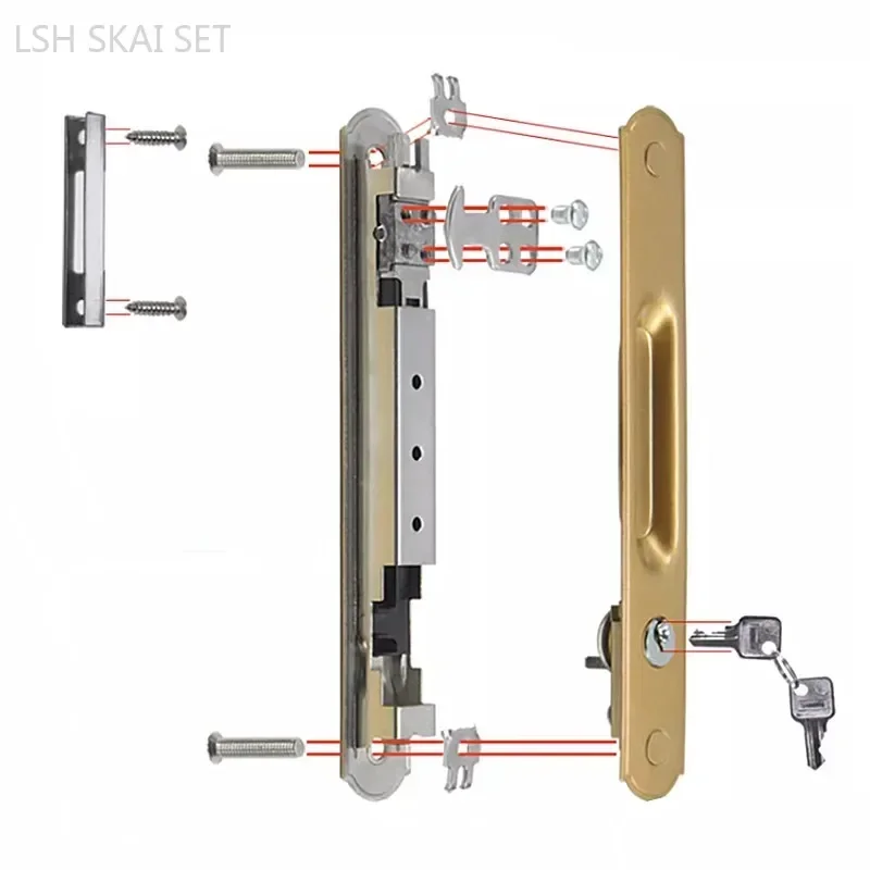 Aluminum Window Single Side Latches Balcony Bathroom Glass Sliding Door Hook Locks Model 90 Stainless Steel Window Hardware