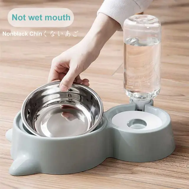 Blue Pet Dog Cat Bowl Fountain Automatic Food Water Feeder