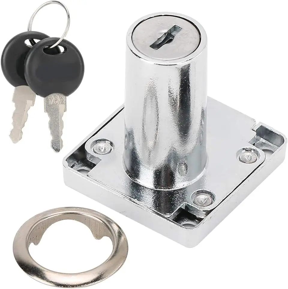 Copper Drawer Locks Cabinet Cupboard Desk Hasp Latch Home Cam Locks 2 Keys Wardrobe Furniture Hardware Mailbox