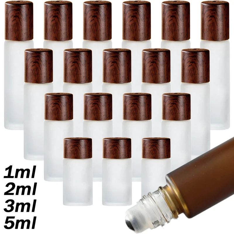 Glass Essential Oil Roller Bottles Refillable Cosmetic Containers