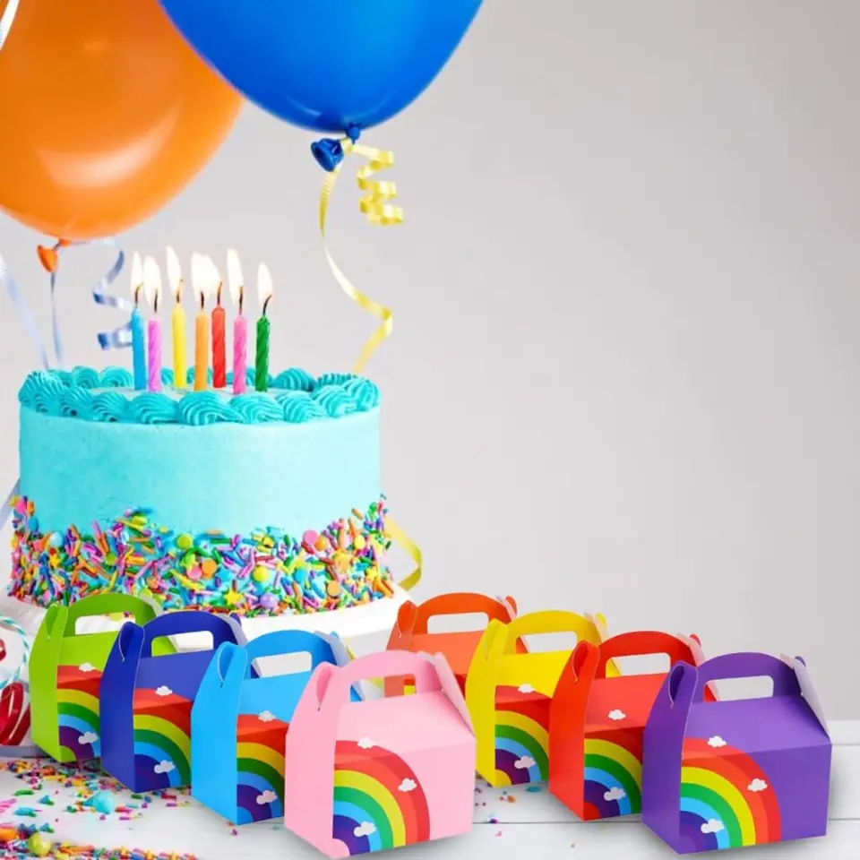 Confezione da 48 scatole regalo colorate in carta kraft, facili