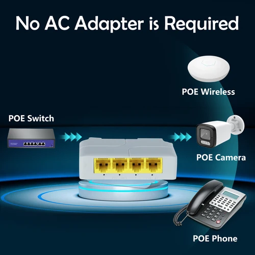 Gadinan 패시브 캐스케이드 가능 PoE 익스텐더, POE 스위치 NVR IP 카메라용 변속기 익스텐더, 1-3 포트 IEEE802.3af 2