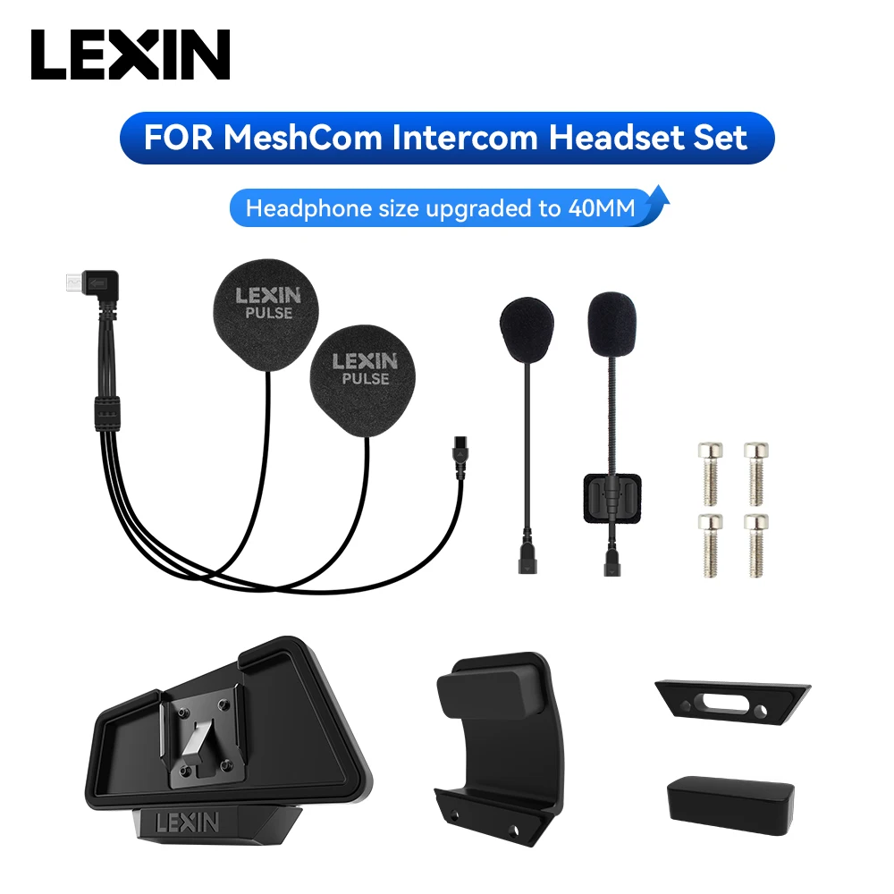LEXIN-MeshCom-intercom-40MM-headset-clip-set-for-full-half-helmet-with ...