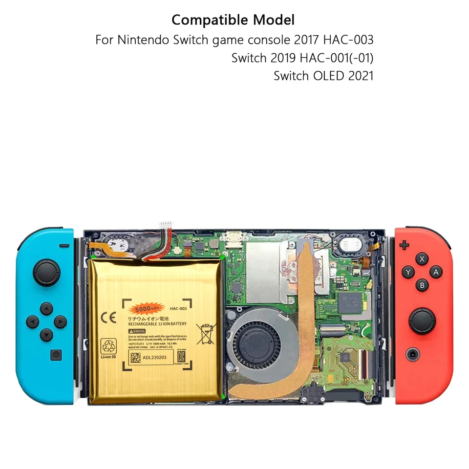 Nintendo Switch用の交換用バッテリー,HAC-003 mAh充電式リチウム