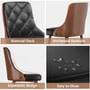 Dining Chairs Set of 8, Mid Century Modern Kitchen and Dining Room Chairs, Upholstered PU Leather Accent Chairs with Walnut Back 4