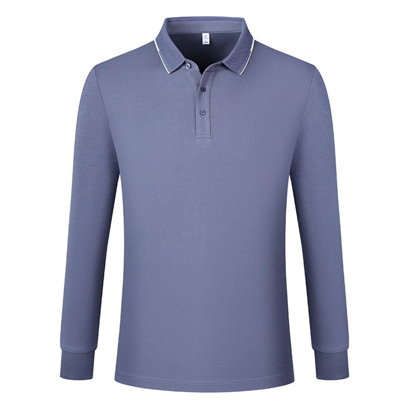 2025 Wool Silk Cotton Men's Long Sleeve Polo Shirts For Men Clothing Polo Shirt Luxury Men Spring Autumn Shirts Polo T Shirt Man
