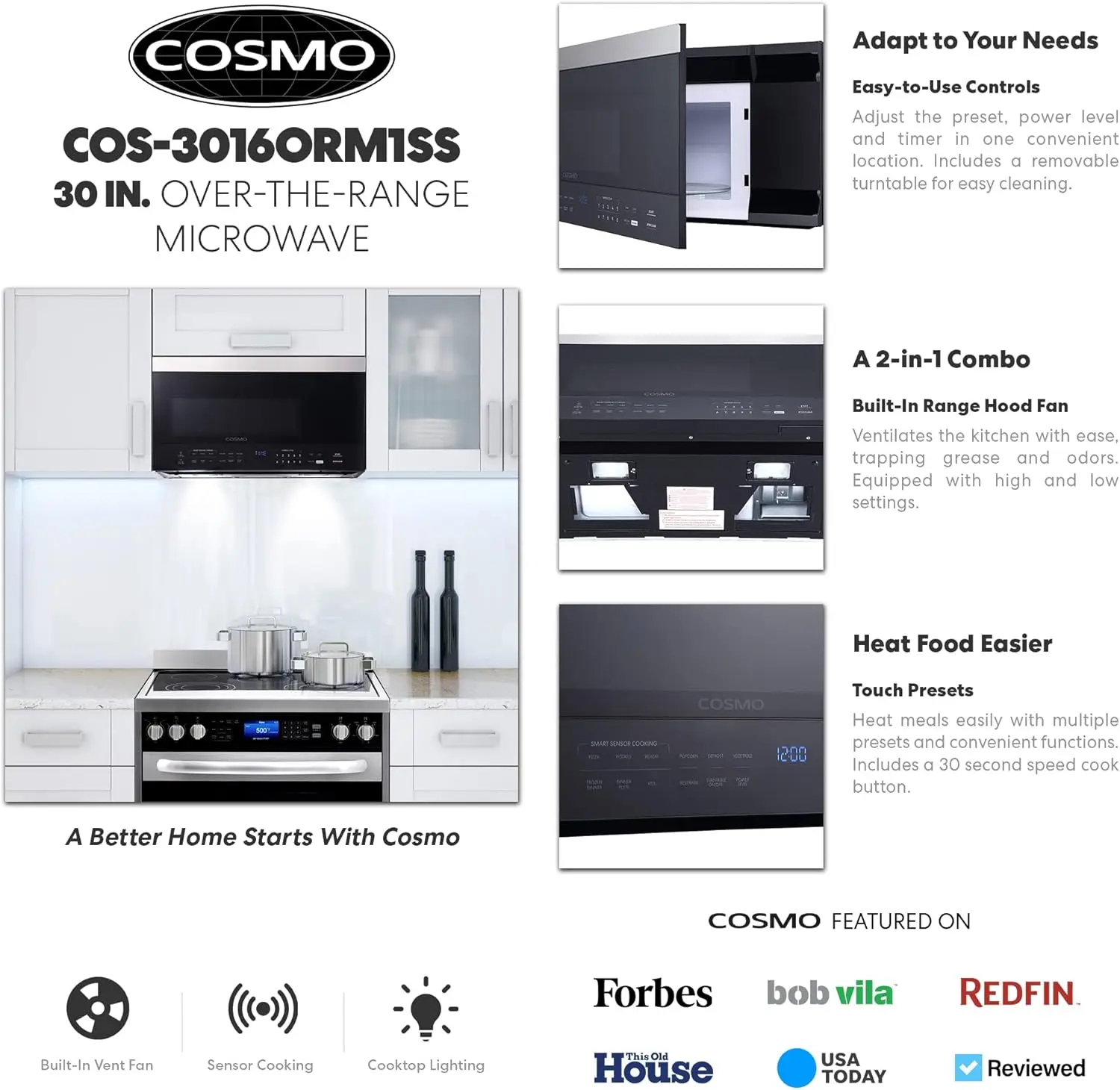 3016ORM1SS 30 in Over the Range Microwave Oven with 1.6 cu. ft. Capacity 3