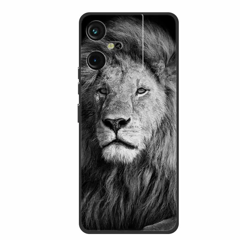 Luxury Soft Silicone TPU Phone Back Cover with Animal Wolf Design