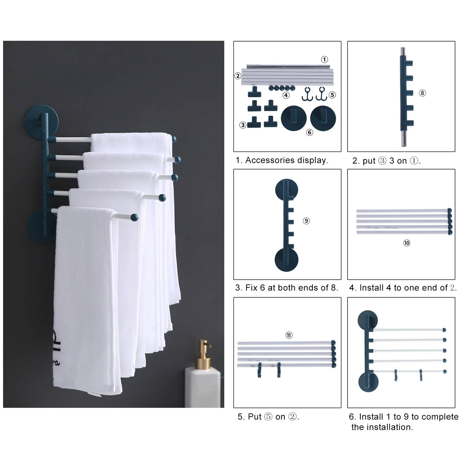 Towel Rack Wall Mount Punch Free Adhesive Bathroom Towel Holder Hanger Shelf Rack Cabinet Organizer Door Hanging Holder Organizer Stand