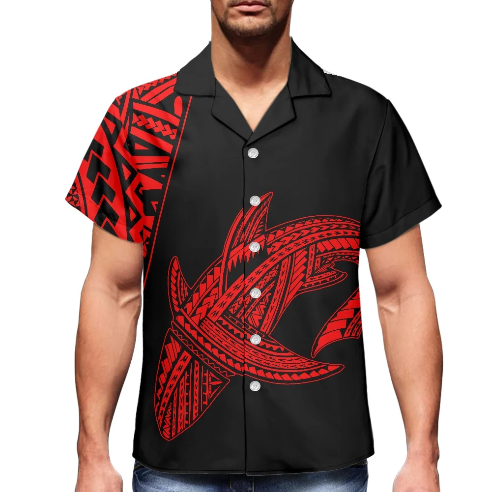 

Новинка 2022, 5xl, полинезийская Этническая мужская одежда HYCOOL, черная рубашка с принтом татуировок в виде дельфина самоанского на пуговицах, мужская летняя рубашка