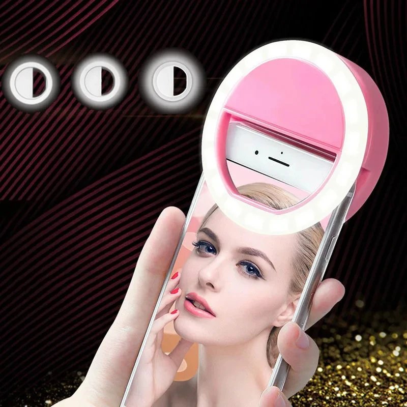 Led Selfie Ring Light Fill Light Mobile Usb Charge Phone Flash Lens Lampade Luminose Clip Rings Light Per Smartphone Per Laptop