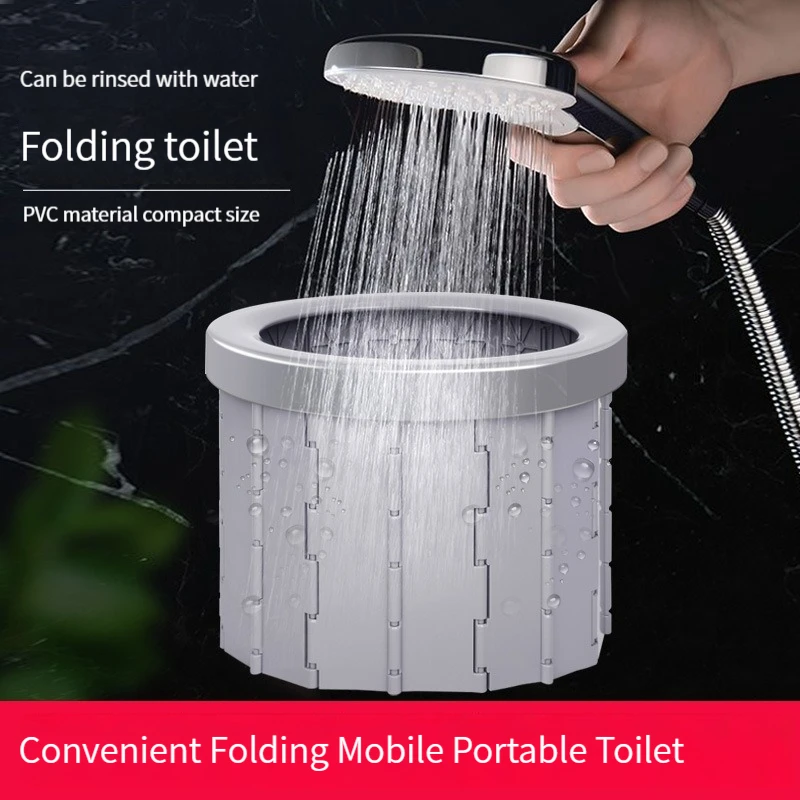 Inodoro plegable portátil, orinal práctico, cubo para acampar, senderismo, Viajes