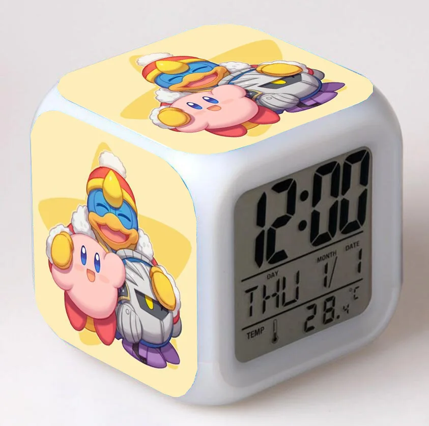 night light lamp Kirby Game LED Anime Light Colorful Digital Alarm Clock Student Children's Bedroom Desktop Lighting Decoration Birthday Gifts night light lamp Night Lights