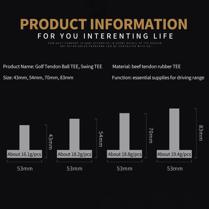 10pcs PGM Rubber Golf Tee Holders for Indoor Outdoor Golf Driving Range 43mm 54mm 70mm 83mm Golf Ball Practice Accessorice QT001