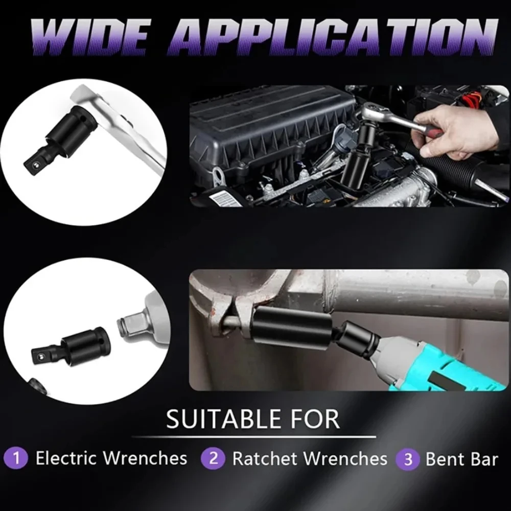 1/4/10PCS 1/2 3/8 1/4 inch Impact Socket Adapter Reducer Set Use Wrenches Drills in Auto and Impact Driver Construction Work