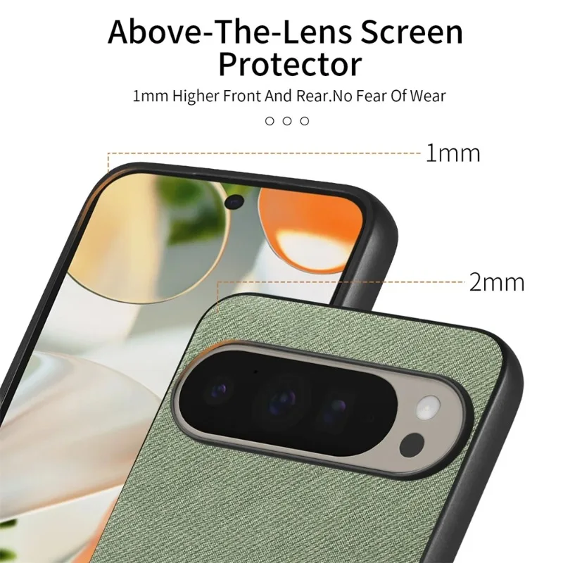 Matte PU Leather Shockproof Case with Fabric Back and Soft TPU Frame