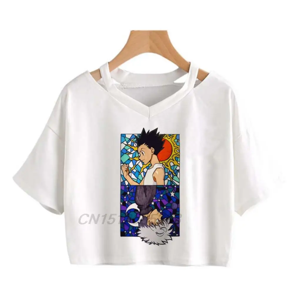 

Japanese Anime Hunter X Women Hisoka Morow T-shirts Toilet-bound Hanako-kun Graphic Crop Tops Capybara Make Me Happy Clothing