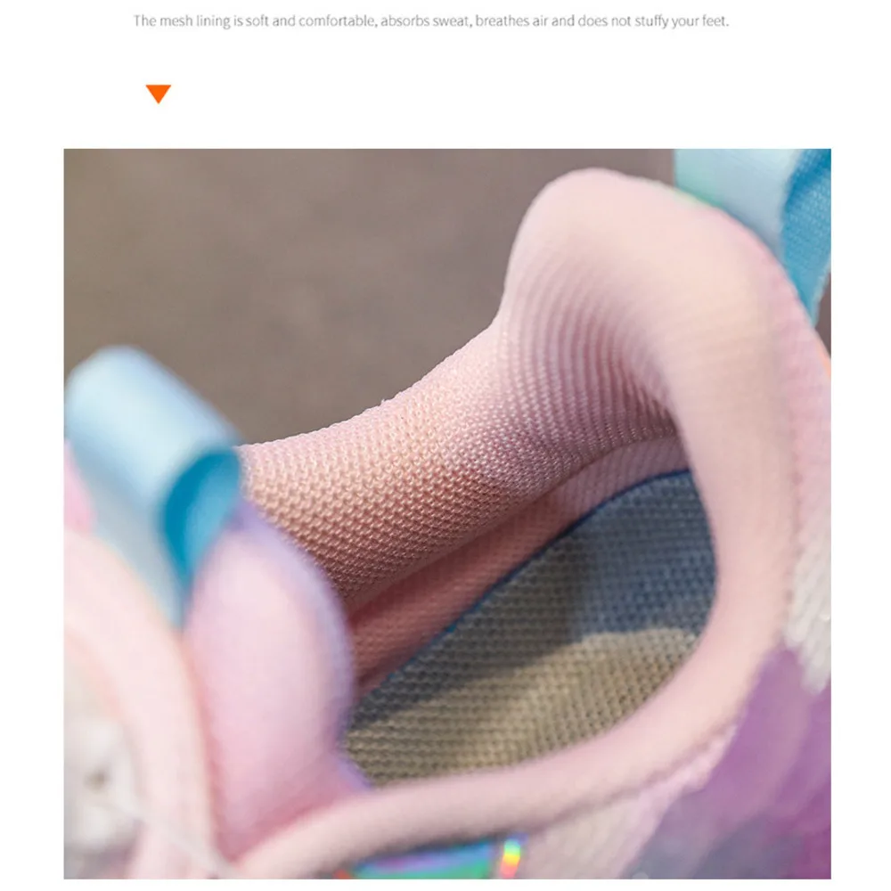 Leuchtendes Gehen für Mädchen mit hohem ästhetischem Wert, Mesh-Sportschuhe für Mittelschulkinder, Schüler-Doppelrolle_voghion.com
