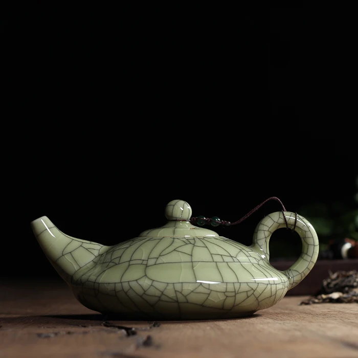 [GRANDNESS] New Hot Sale Crackle Glaze Ge Kiln Longquan Celadon Longquan Teapot 300ml Celadon Tea Set Tea Pot
