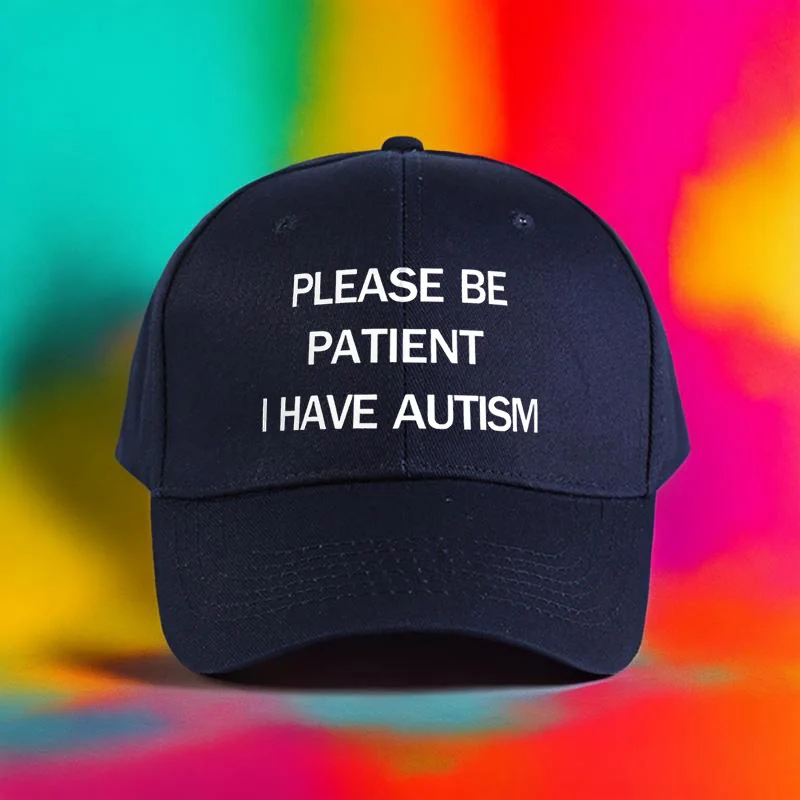 AUTISM Baseball Cap with "PLEASE BE PATIENT I HAVE AUTISM" Graphic, Comfortable Fit for Running