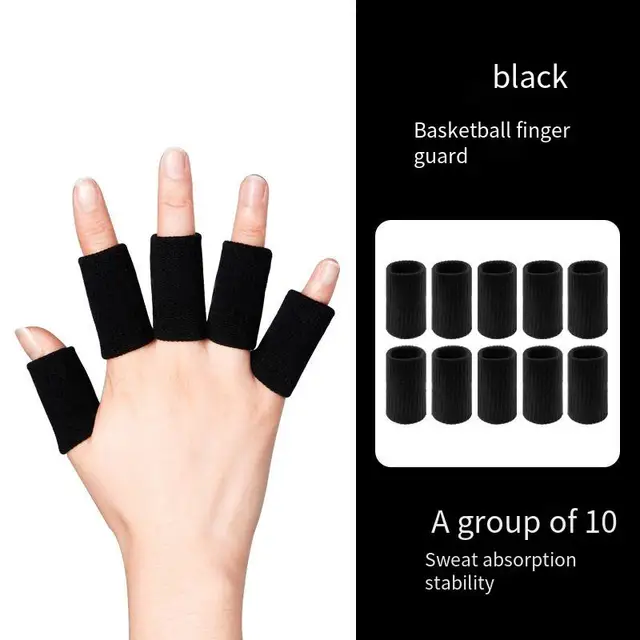 Sports Finger Guard Finger Sleeve Basketball Protective Sleeve Wicks Sweat Volleyball Anti-slip Joint Sprain Bandage Protector 2