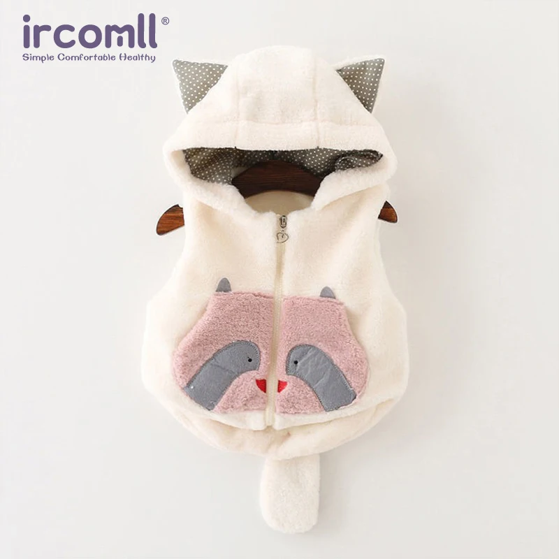 Ircomll Grils Vest Boys Top Bape Waistcoat Fall Winter Hooded Plush Soft Children's Coat Girl Clothes Kids Outfits Jacket