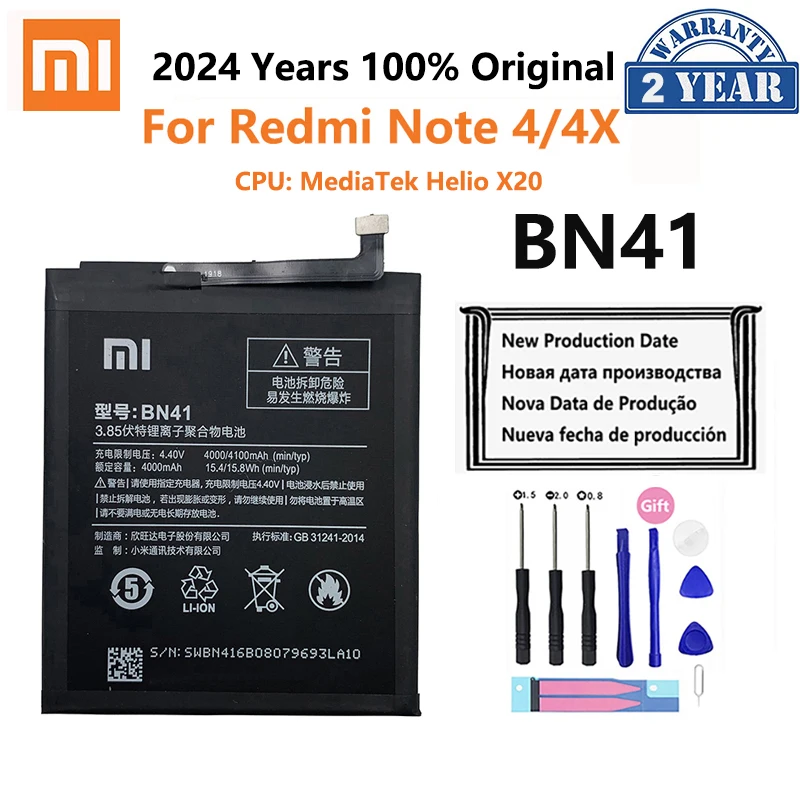 100% Original Xiao mi Redmi Note 4X X 4100mAh BN43 For Xiaomi
