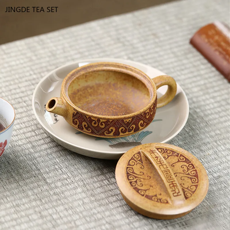 180ml Yixing Purple Clay Teapot Section Mud Filter Beauty Kettle Hand-painted Zisha Tea Infuser Custom Household Tea Set