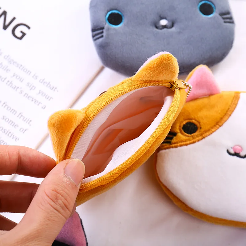 동물 고양이 봉제 장난감 지갑, 동전 가방, 어린이 선물, 도매, 10cm, 로트당 30 개