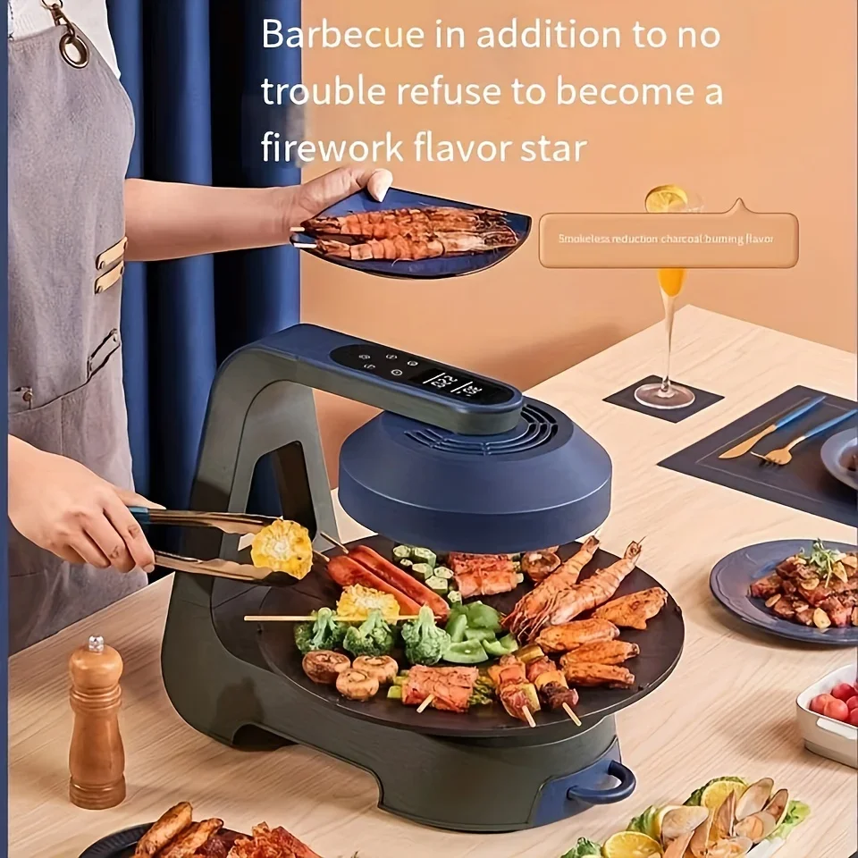 Korean Infrared Barbecue Oven Indoor Smoke-free Electric Baking Tray Automatic Rotating Electric Barbecue Oven Light Wave Oven 3