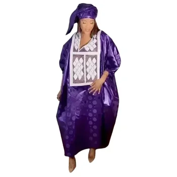 Abiti africani taglie forti per le donne 2025 Nuovi abiti da festa di nozze di design africano Dashiki Ankara Bazin Riche con foulard 1