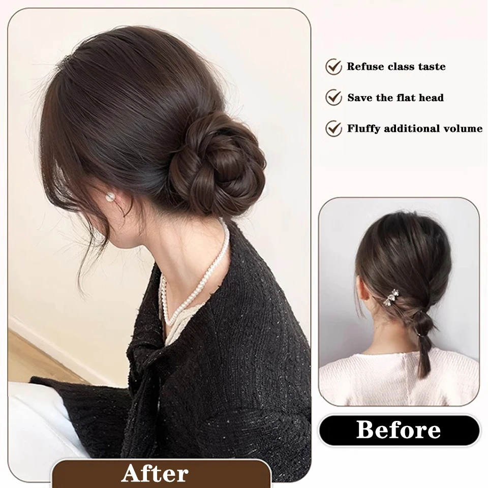 Synthetic Hair Wig for Women Fried Dough Twists Ball Hair Bun