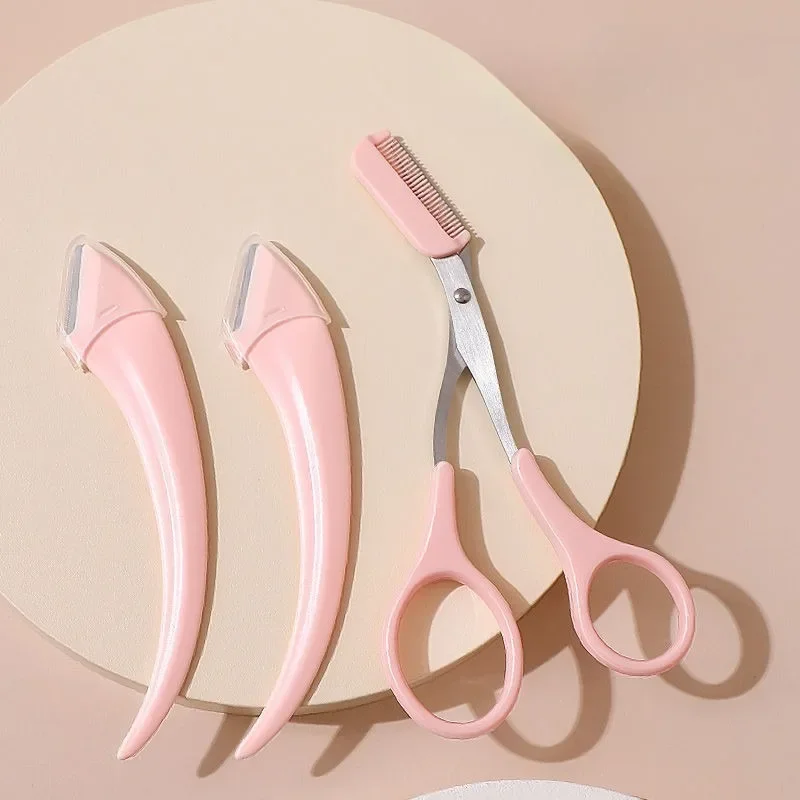 Eyebrow Trimmer Set Eyebrow Razor Set Eyebrow Trimmer Blade Eyebrow Scissors Eyebrow Razor Eyebrow Trimmer Eyebrow Scraper Eyebrow Trimming Knife Face Razor Women Professional Eyebrow Scissors Comb Brow Trimmer Scraper Accessories makeup