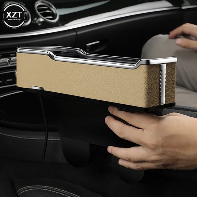 Multi-funktionale Auto Sitz Lücken Organizer Lagerung Box Vorne Sitz  Konsole Seite Tasche mit Zwei USB Lade Seite Tasche j60F - AliExpress