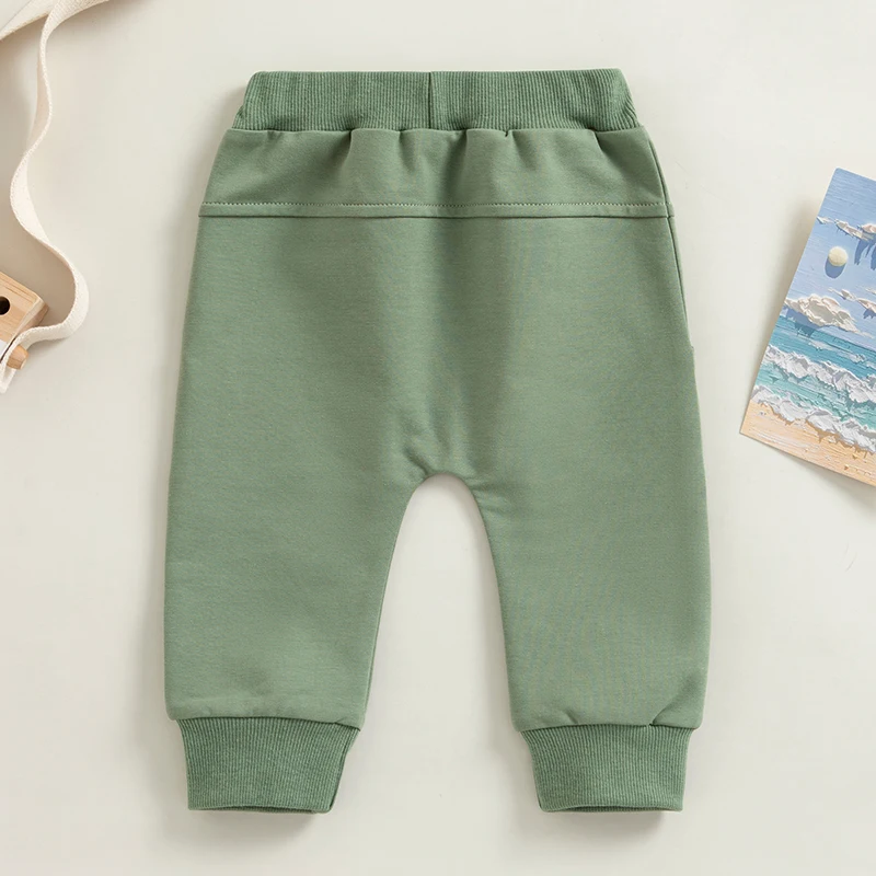 2022-12-12 Lioraitiin 0-3Years Toddler Baby Boys Sweatpants Elastic Waist Drawstring Solid Fall Trousers Pockets Casual Clothes 5