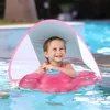 Baby Waist Floating Lying Swimming Ring Pool Toy Swimming Trainer Solid Non-Inflatable Newborn Baby Swim with Canopy 1