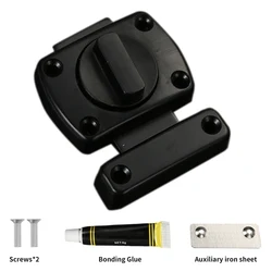 Enhanced Door Security Lock for Wooden Bedrooms - Anti - Theft & Sliding Door Bolt (Black)