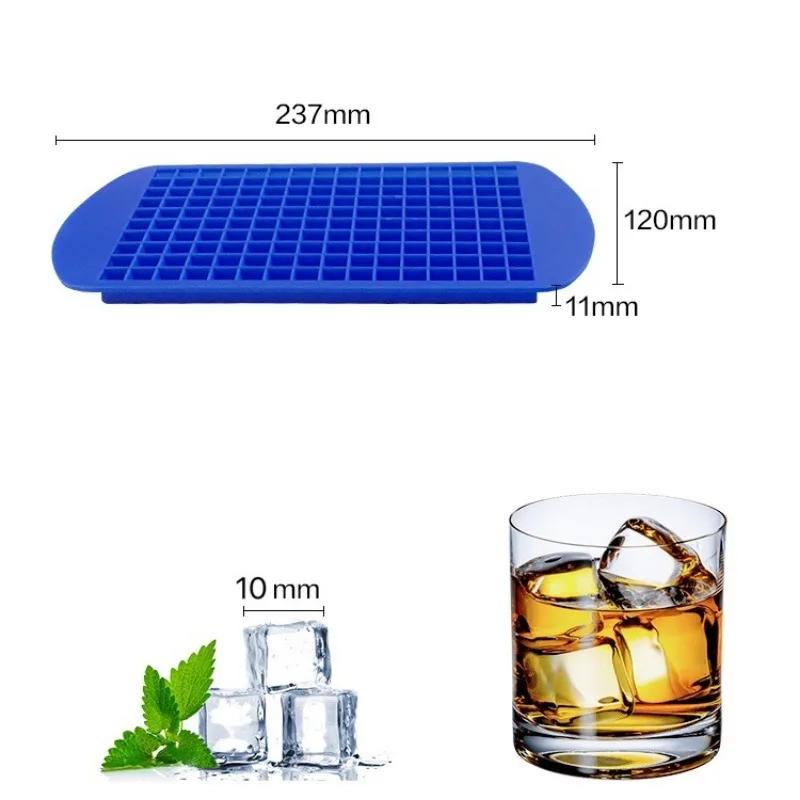 Silicone Ice Cube Maker 160 Ice Silicone Mold Compartments Mini Cubes Crushed Collapsible Cube Mold Kitchen Popsicle