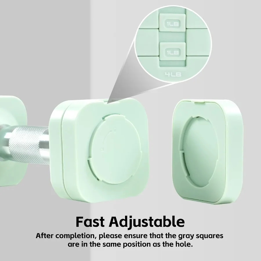 20LBS Adjustable Dumbbell Set, 4 in 1 Free Weights Dumbbells Set for,4lb 6lb 8lb 10lb, with Metal Non Slip Handle，Quick Change，H