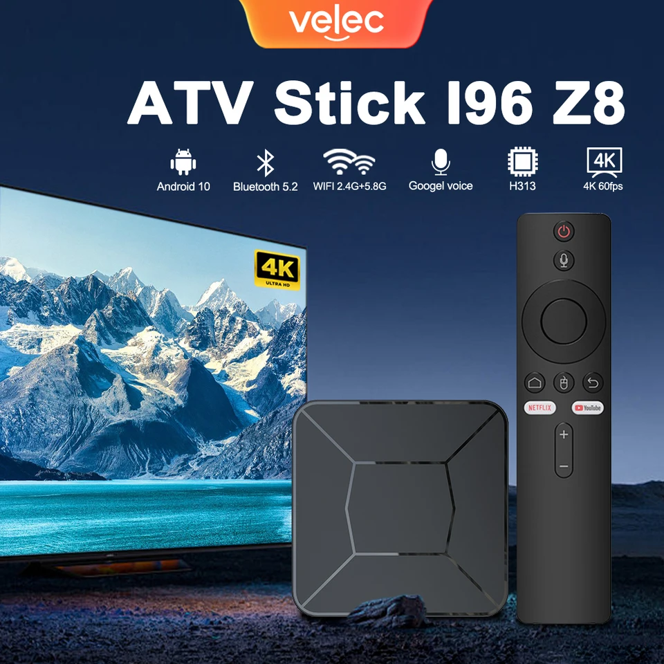 I96 Z8 Android 10 TV Box 2.4G&5G Dual WIFI 4K HDR 3D 2GB 16GB