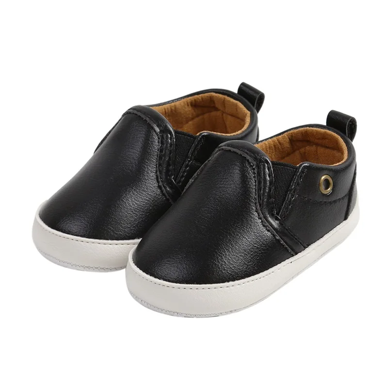 

BeQeuewll Baby Flat Shoes Solid Color PU Leather Non-Slip Wedding Shoes Infant Walking Shoes Moccasins For 0-18 Months