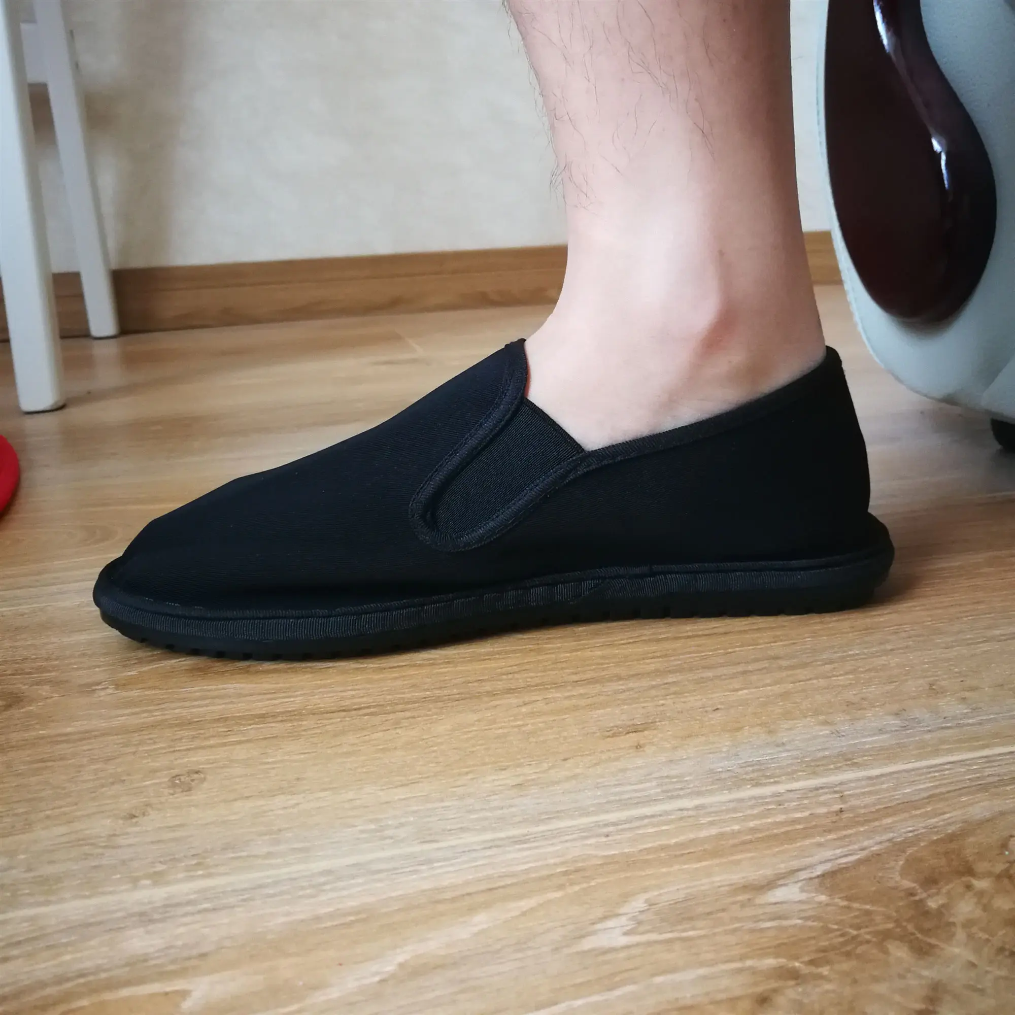 Vintage Canvas Wing Chun Kungfu Shoes Black Chinese Traditional Shoes Wushu Tai Chi Old Peking Martial Art Sneaker