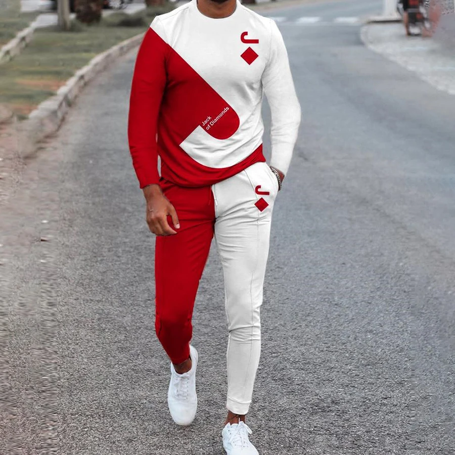 Autumn Fashion Oversized Sport Man Tracksuit Suit Long Sleeve Long Pants Sportwear Men's Street Two Piece Set Men Clothing