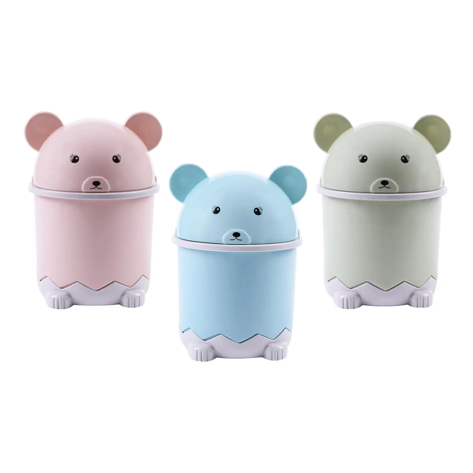 뚜껑이 달린 컴팩트 탁상용 쓰레기통, 메이크업 테이블 쓰레기통